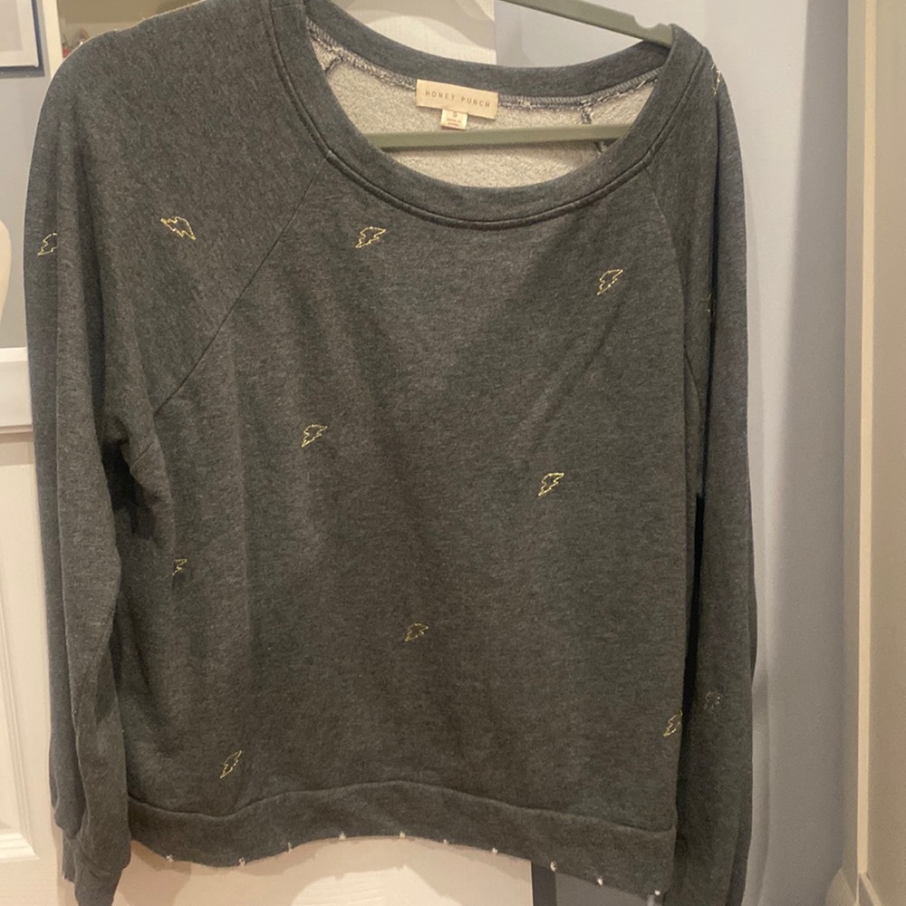 Honey punch size small charcoal gray sweatshirt